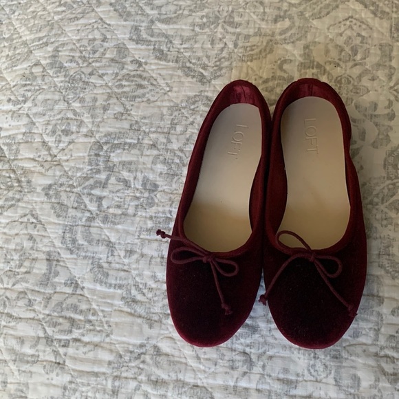 LOFT Shoes - Women’s flat shoes, 8.5, Burgundy, LOFT